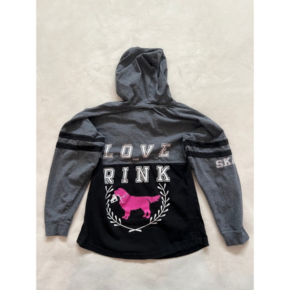 boxercraft Tops - Boxercraft Pink Dog Graphic Hoodie Gray Black Long Sleeve Athletic Women's XS